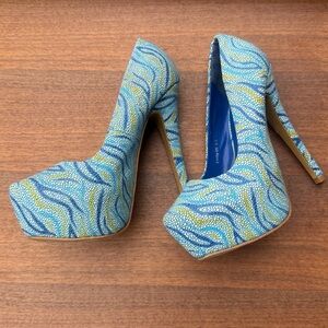 Women's Heels 5 Inch Size 5 1/2 Spiked Block Heels / stilettos